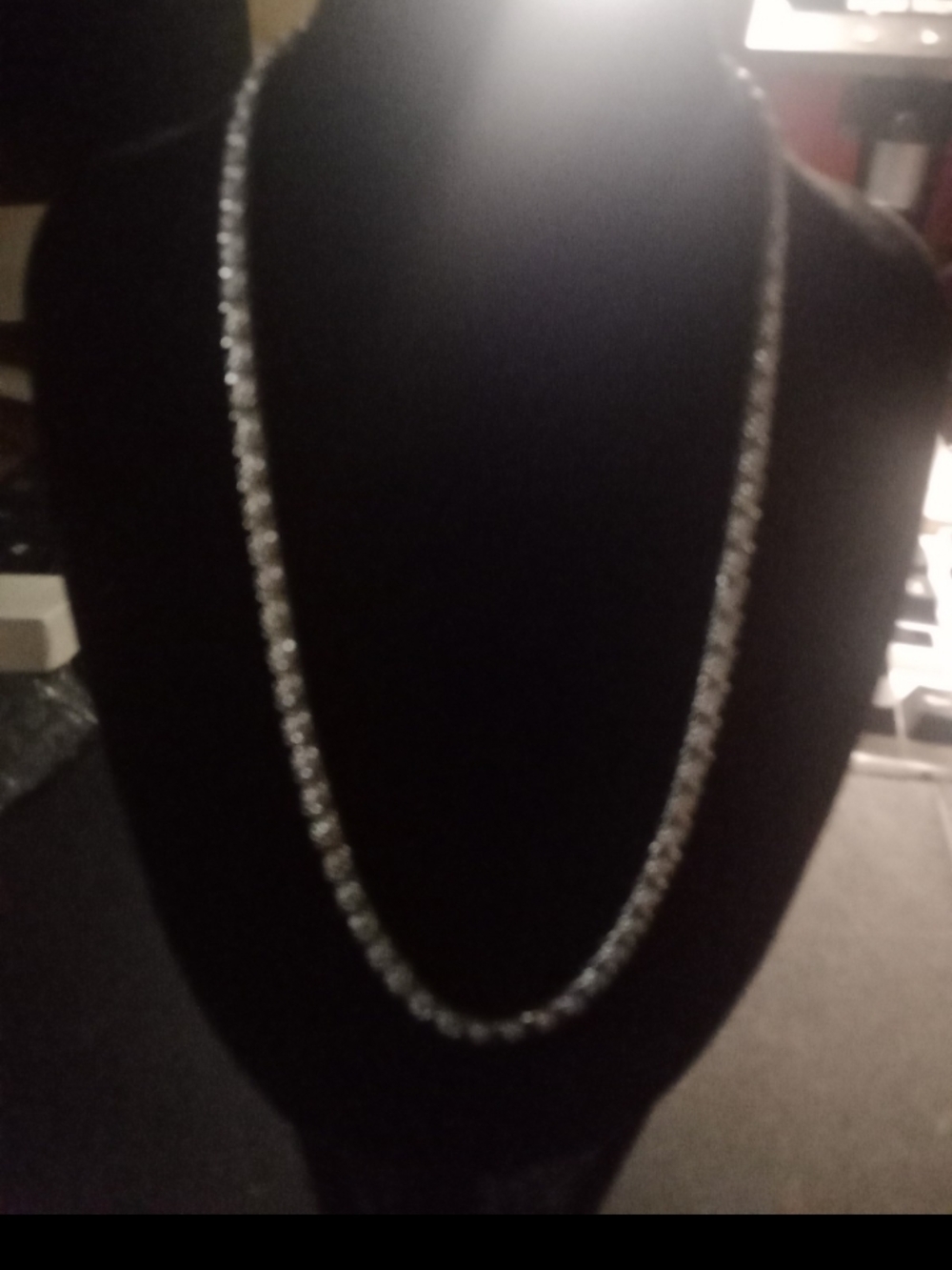 Classic Women’s Silver Tennis Necklace - Sparkling Diamonds